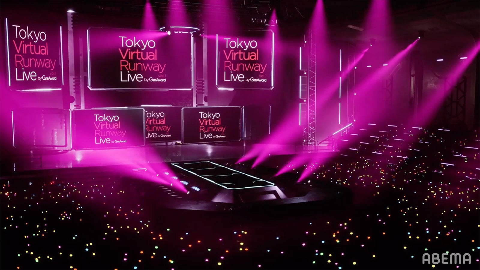 「Tokyo Virtual Runway Live by GirlsAward」ステージの様子（C）Tokyo Virtual Runway Live by GirlsAward（C）AbemaTV, Inc.